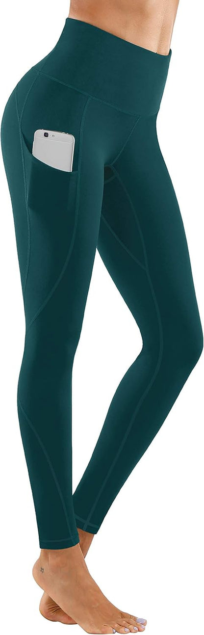 Women High Waist Yoga Pants with Pockets Stretch Soft Leggings | Tummy Control,4 Ways Stretch,Inner Pocket,Daily Wear,Lightweight,Breathable,Self-Cultivation,Casual,Going Out,Gym,Quick-Dry
