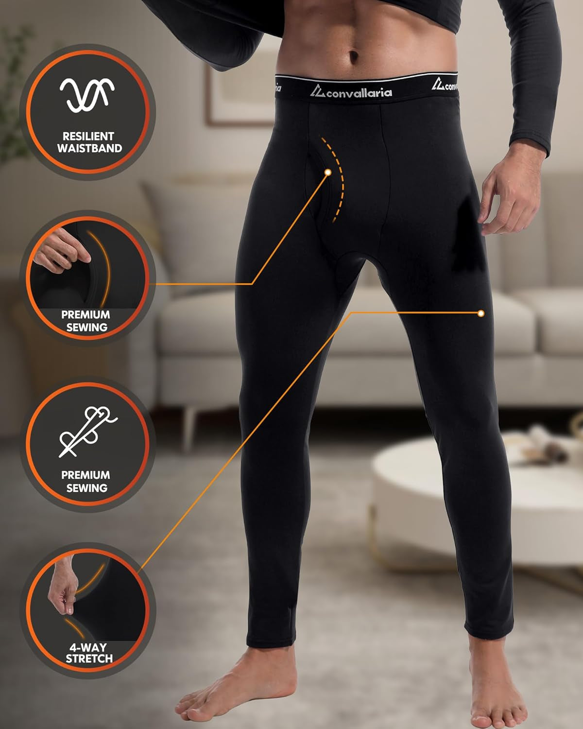 Thermal Underwear for Men Long Johns Base Layer Winter Set | Fleece Lined Bottom and Top, Soft and Warm, Moisture-Wicking. Ideal for Extreme Cold Weather, Hunting, Skiing