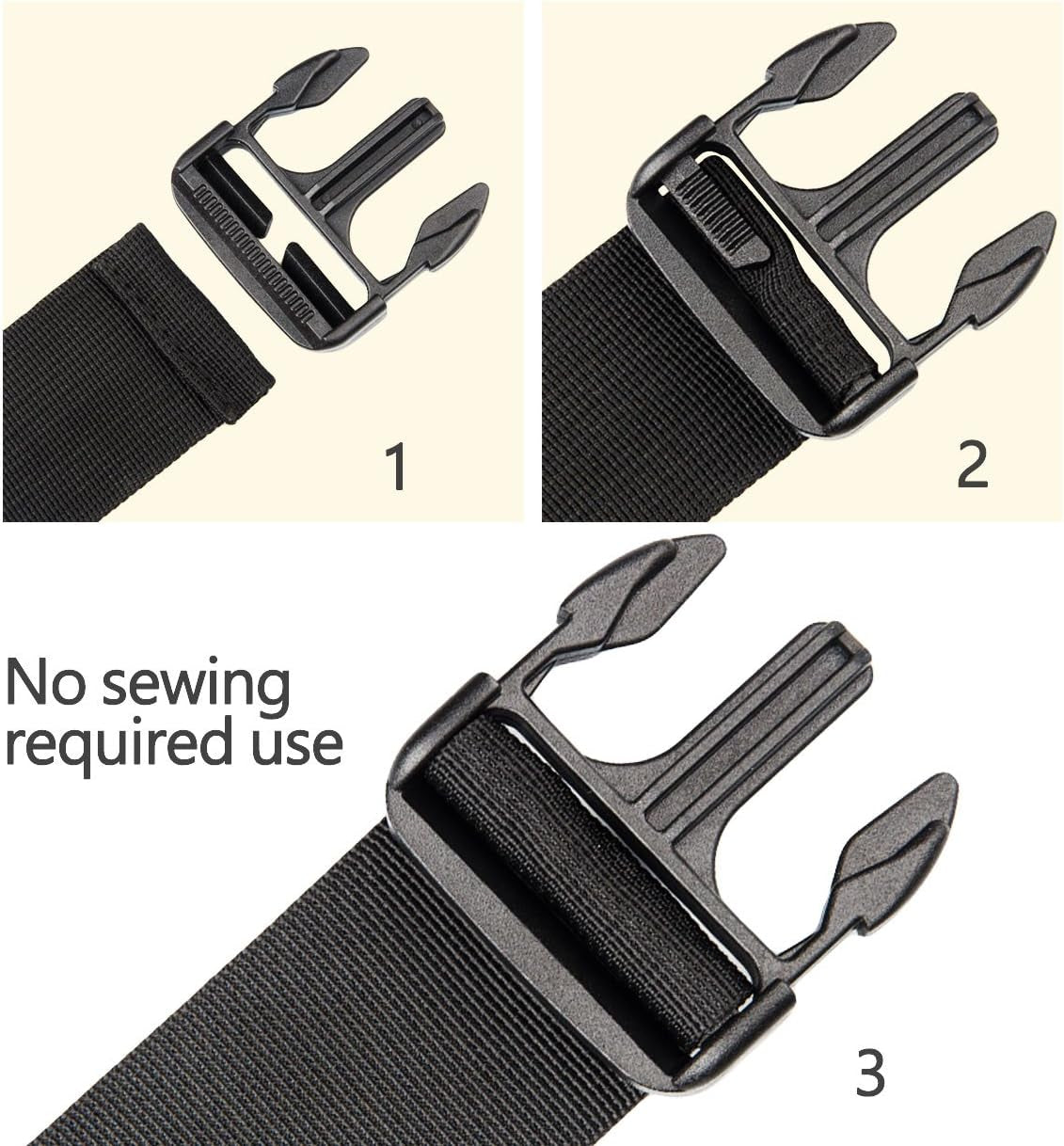 Plastic Buckle Repair Kit Quick Release Buckles No Sewing Required for Backpack Bag (10Pcs Black,25 Mm)