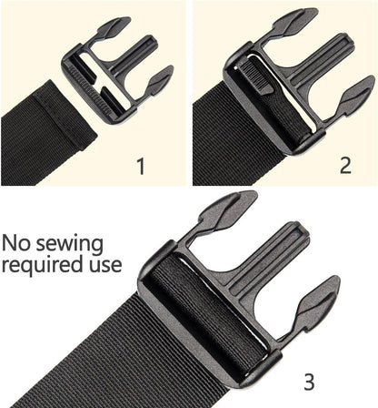Plastic Buckle Repair Kit Quick Release Buckles No Sewing Required for Backpack Bag (10Pcs Black,25 Mm)