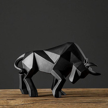 Nordic Modern Polyresin Black Bull S Tatue Home Decor | Black Bull Figurines Home Decoration Furnishing Animal Ornament Resin, Resin Bull Statues Home Decor Ornament Figures