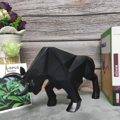 Nordic Modern Polyresin Black Bull S Tatue Home Decor | Black Bull Figurines Home Decoration Furnishing Animal Ornament Resin, Resin Bull Statues Home Decor Ornament Figures