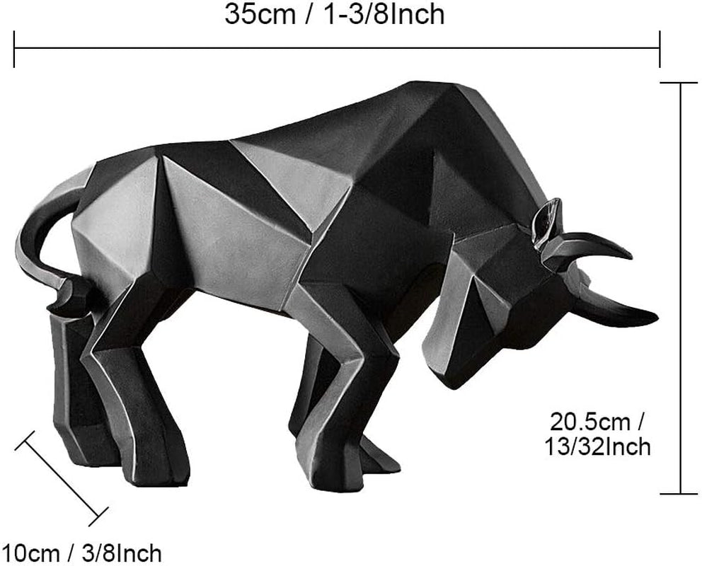 Nordic Modern Polyresin Black Bull S Tatue Home Decor | Black Bull Figurines Home Decoration Furnishing Animal Ornament Resin, Resin Bull Statues Home Decor Ornament Figures