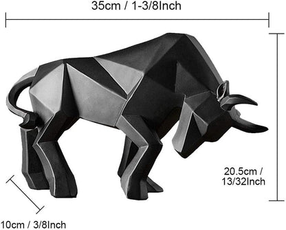 Nordic Modern Polyresin Black Bull S Tatue Home Decor | Black Bull Figurines Home Decoration Furnishing Animal Ornament Resin, Resin Bull Statues Home Decor Ornament Figures