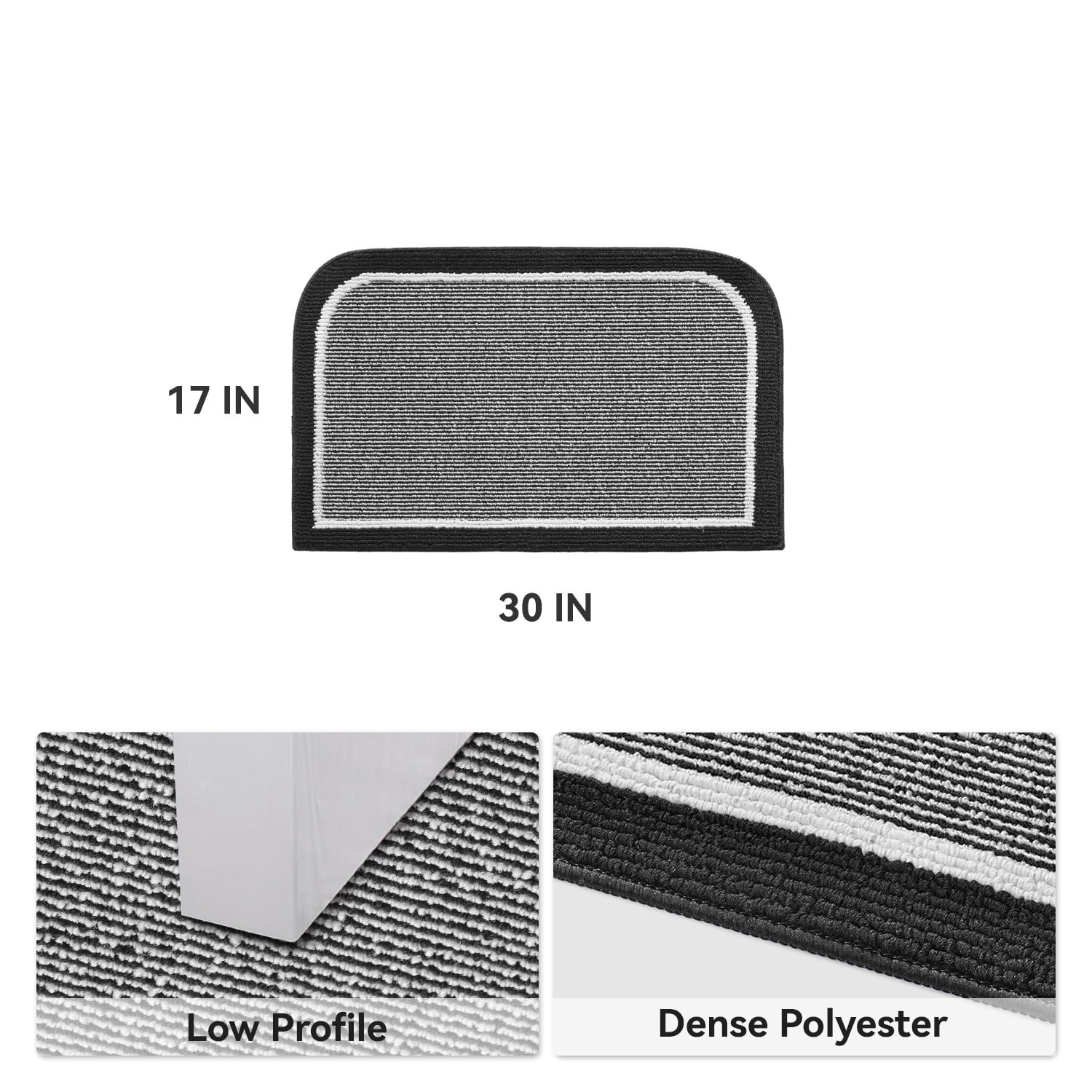 Door Mat Welcome Mat 17"X30" Non-Slip Front Door Mat Absorbent Low Profile Dirt Trapper Indoor Door Mat Ouside Entryway Rug Soft Machine Washable Floor Mat Black