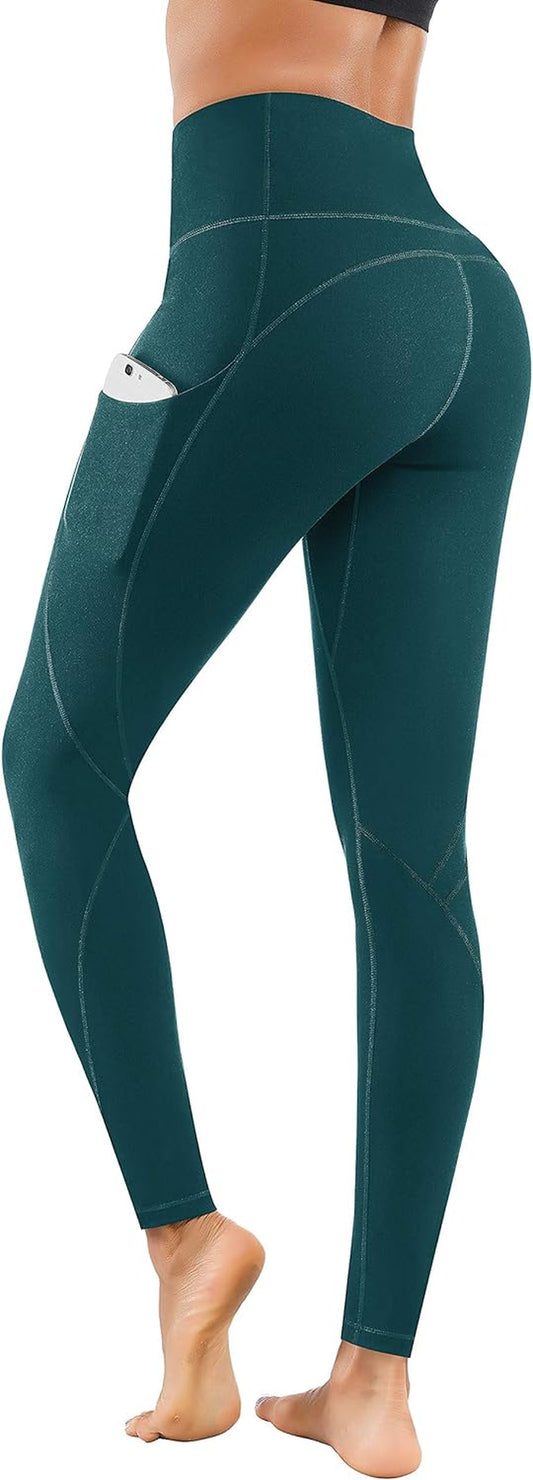 Women High Waist Yoga Pants with Pockets Stretch Soft Leggings | Tummy Control,4 Ways Stretch,Inner Pocket,Daily Wear,Lightweight,Breathable,Self-Cultivation,Casual,Going Out,Gym,Quick-Dry