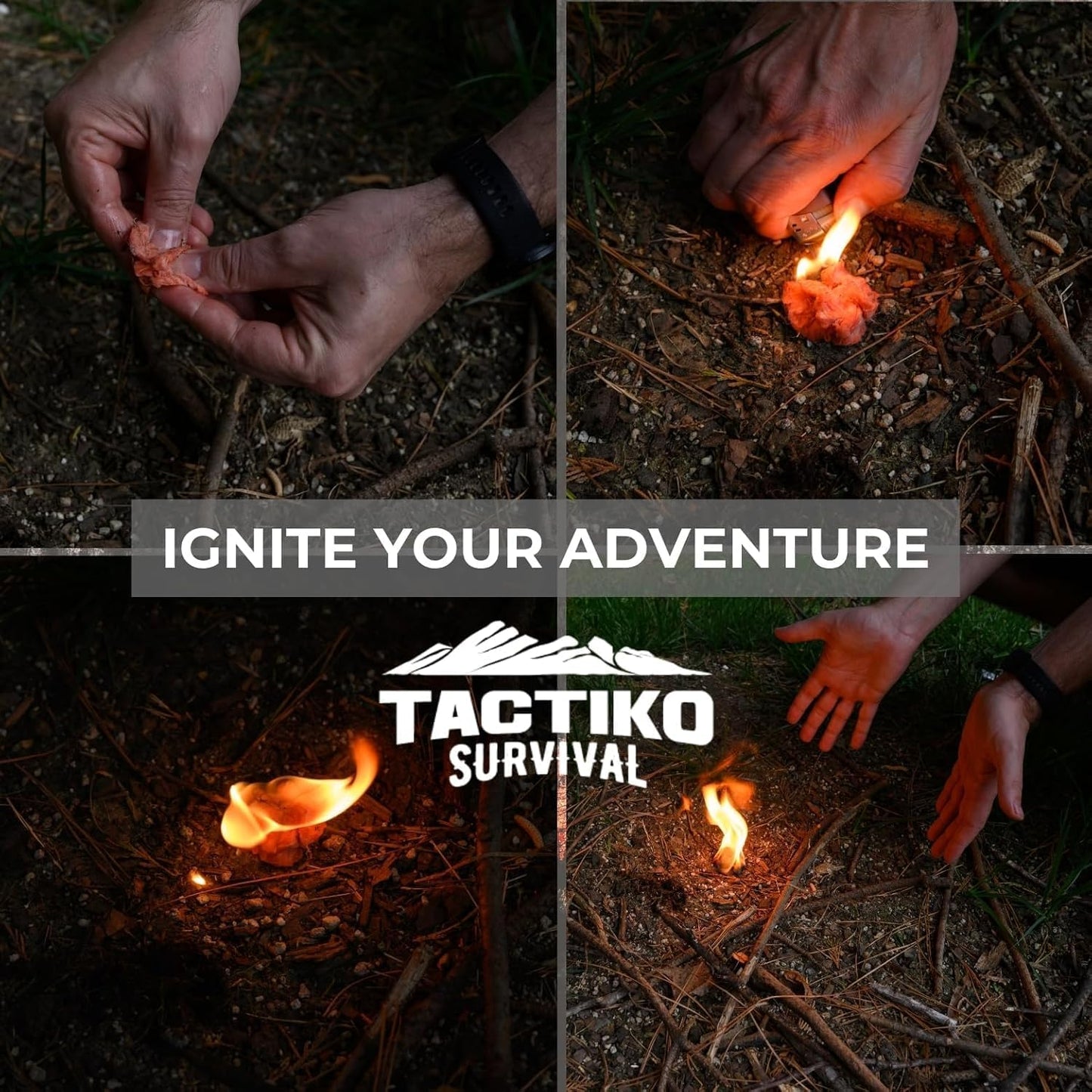 Tactiko Waterproof Tinder Fire Wax for Wet Wood & Emergency Kits - 60G