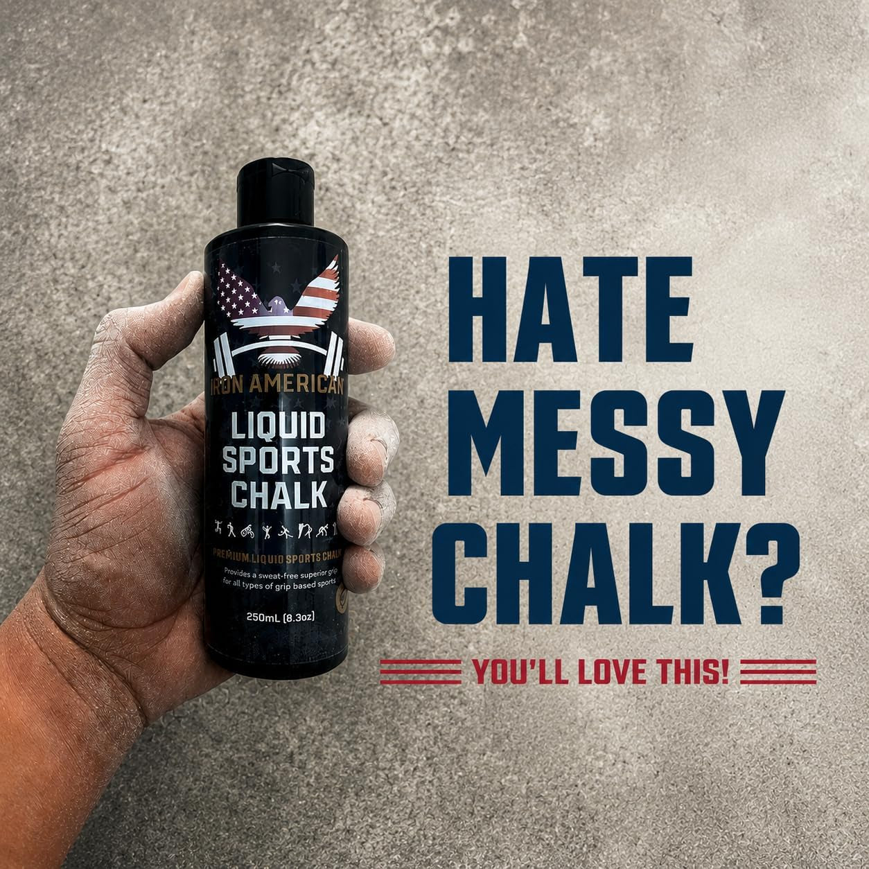 Liquid Chalk - No-Mess Long-Lasting Grip Chalk for Weightlifting, Gymnastics, Rock Climbing, and Fitness Training - Advanced Hand Chalk for Gym