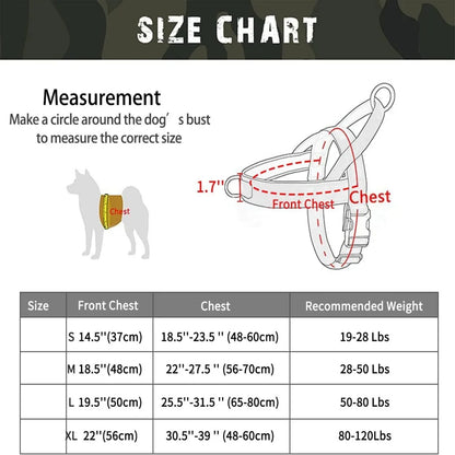 Explosion-Proof Tactical Harness Dog Traction Large Dog Collar Vest Style Golden Retriever Dog Walking Traction Vest