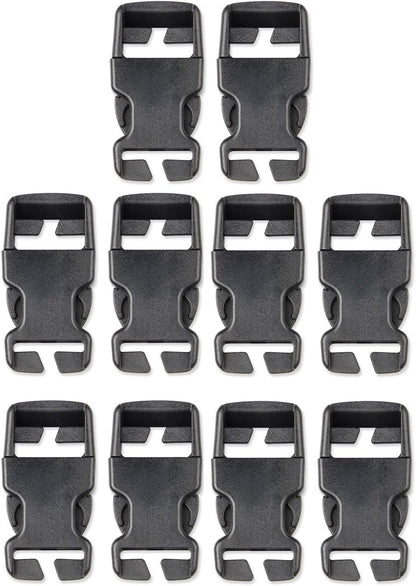 Plastic Buckle Repair Kit Quick Release Buckles No Sewing Required for Backpack Bag (10Pcs Black,25 Mm)
