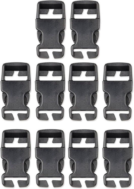 Plastic Buckle Repair Kit Quick Release Buckles No Sewing Required for Backpack Bag (10Pcs Black,25 Mm)