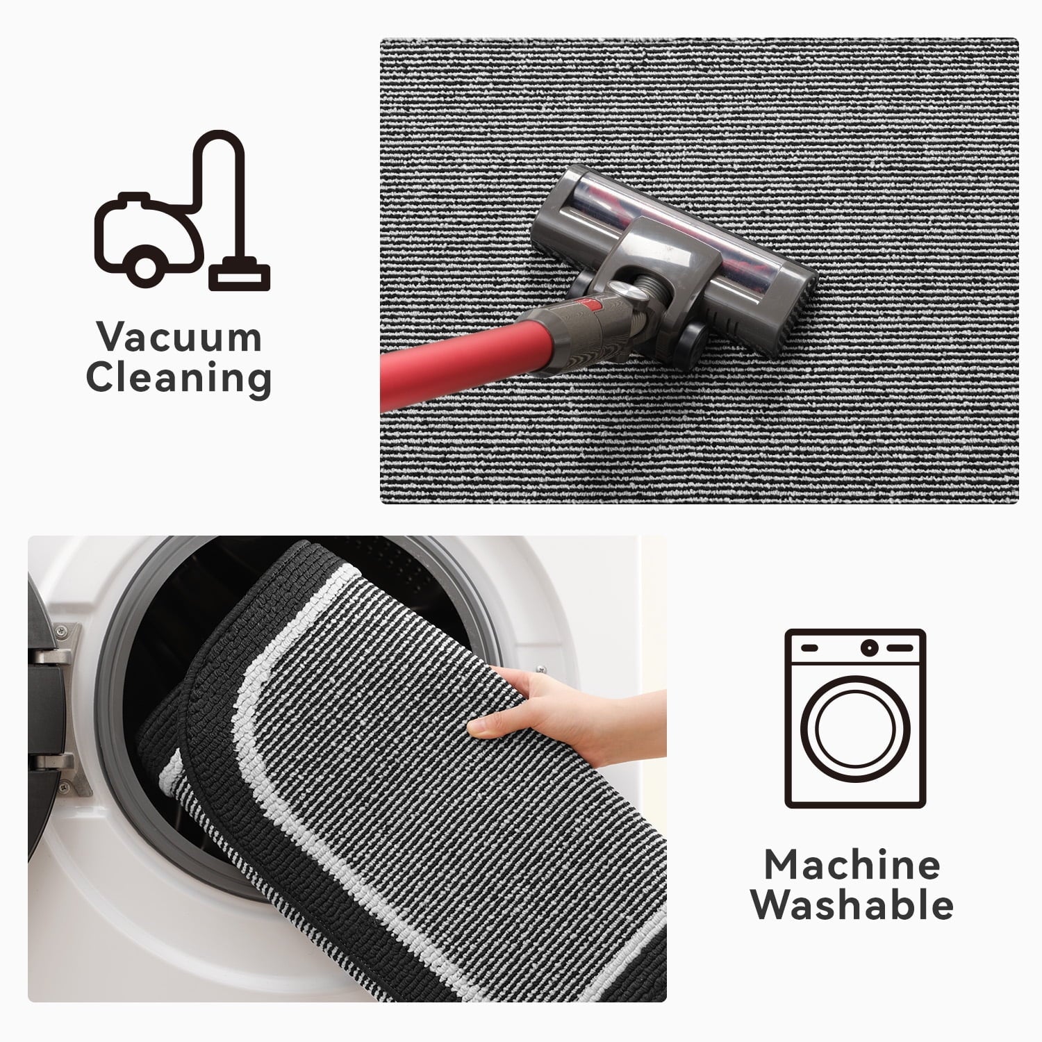 Door Mat Welcome Mat 17"X30" Non-Slip Front Door Mat Absorbent Low Profile Dirt Trapper Indoor Door Mat Ouside Entryway Rug Soft Machine Washable Floor Mat Black