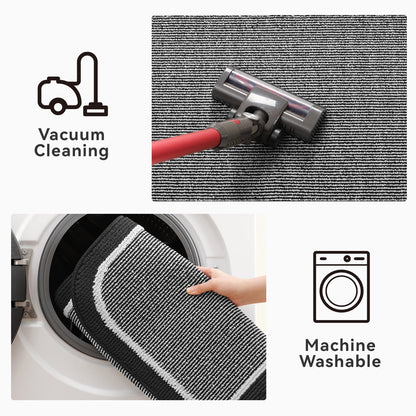 Door Mat Welcome Mat 17"X30" Non-Slip Front Door Mat Absorbent Low Profile Dirt Trapper Indoor Door Mat Ouside Entryway Rug Soft Machine Washable Floor Mat Black