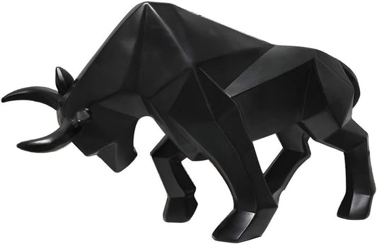 Nordic Modern Polyresin Black Bull S Tatue Home Decor | Black Bull Figurines Home Decoration Furnishing Animal Ornament Resin, Resin Bull Statues Home Decor Ornament Figures