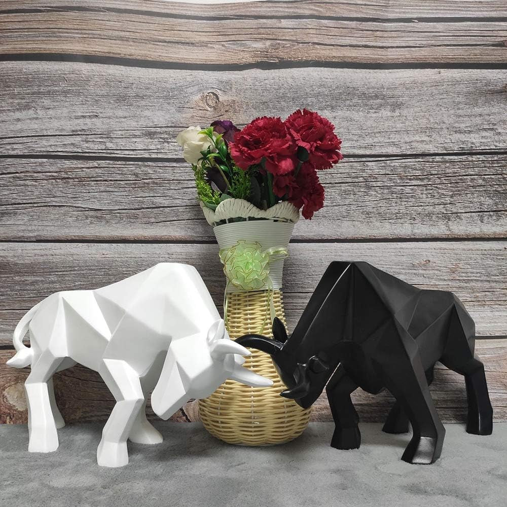 Nordic Modern Polyresin Black Bull S Tatue Home Decor | Black Bull Figurines Home Decoration Furnishing Animal Ornament Resin, Resin Bull Statues Home Decor Ornament Figures