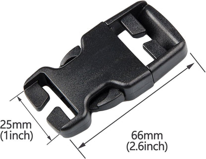 Plastic Buckle Repair Kit Quick Release Buckles No Sewing Required for Backpack Bag (10Pcs Black,25 Mm)